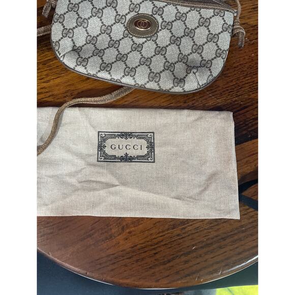 Vintage Old Gucci Small Shoulder Bag Brown Canvas Great Exterior Condition - Picture 5 of 5